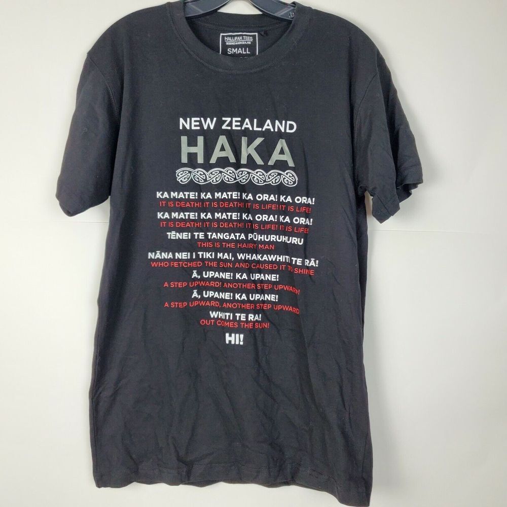 Men's The Haka Words T-Shirt New Zealand‎ Rugby World Cup Size Small
